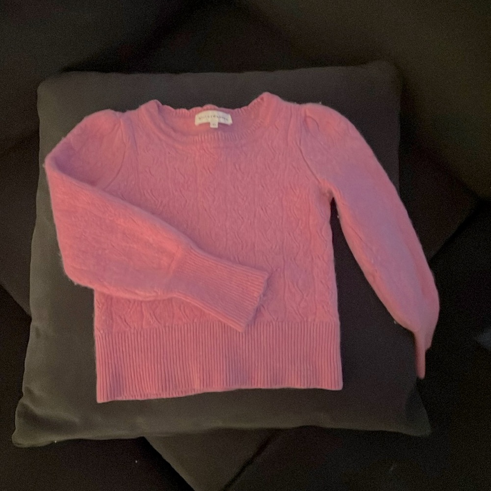 Beautiful pink White and Warren cashmere pointelle sweater XS